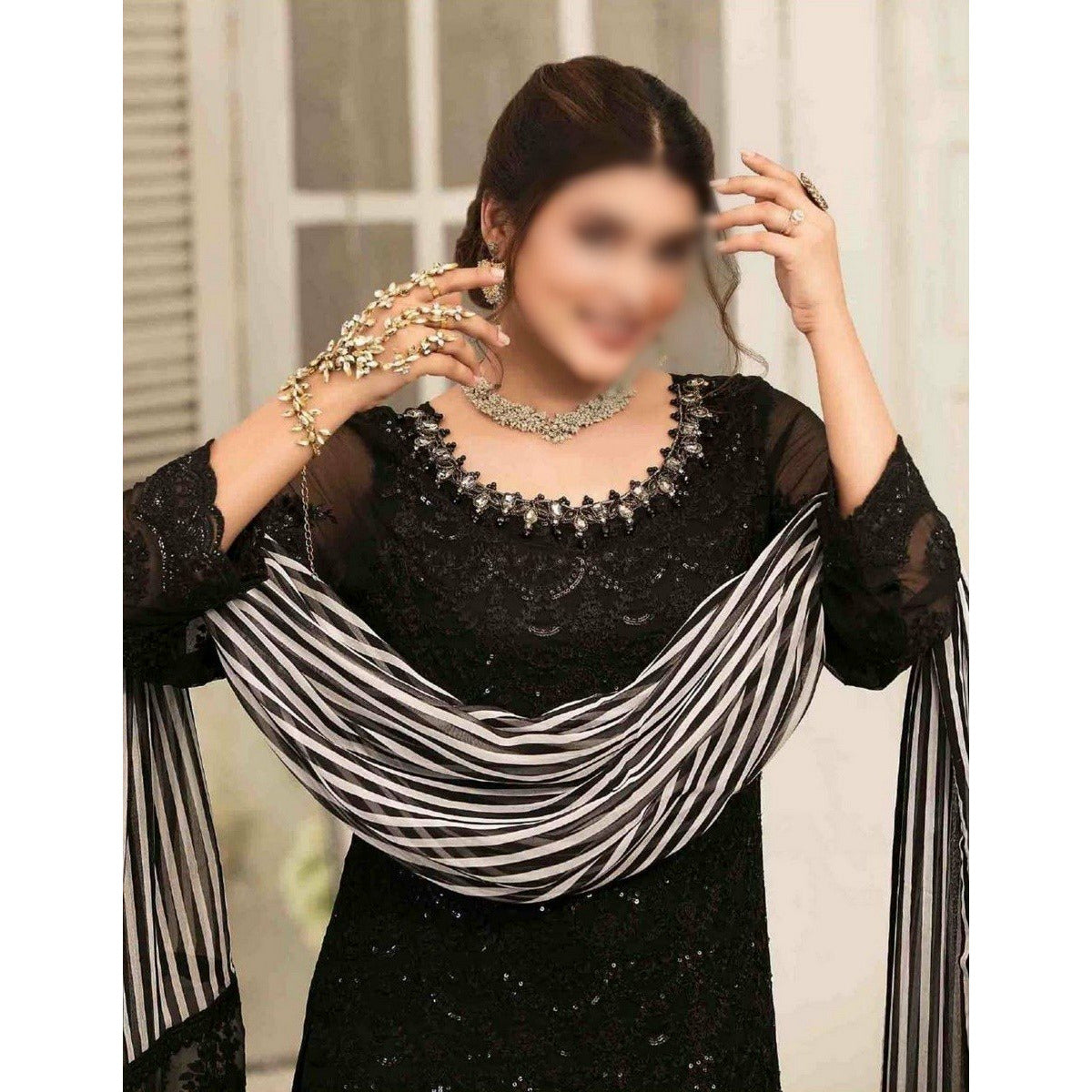 Black crinkle dress