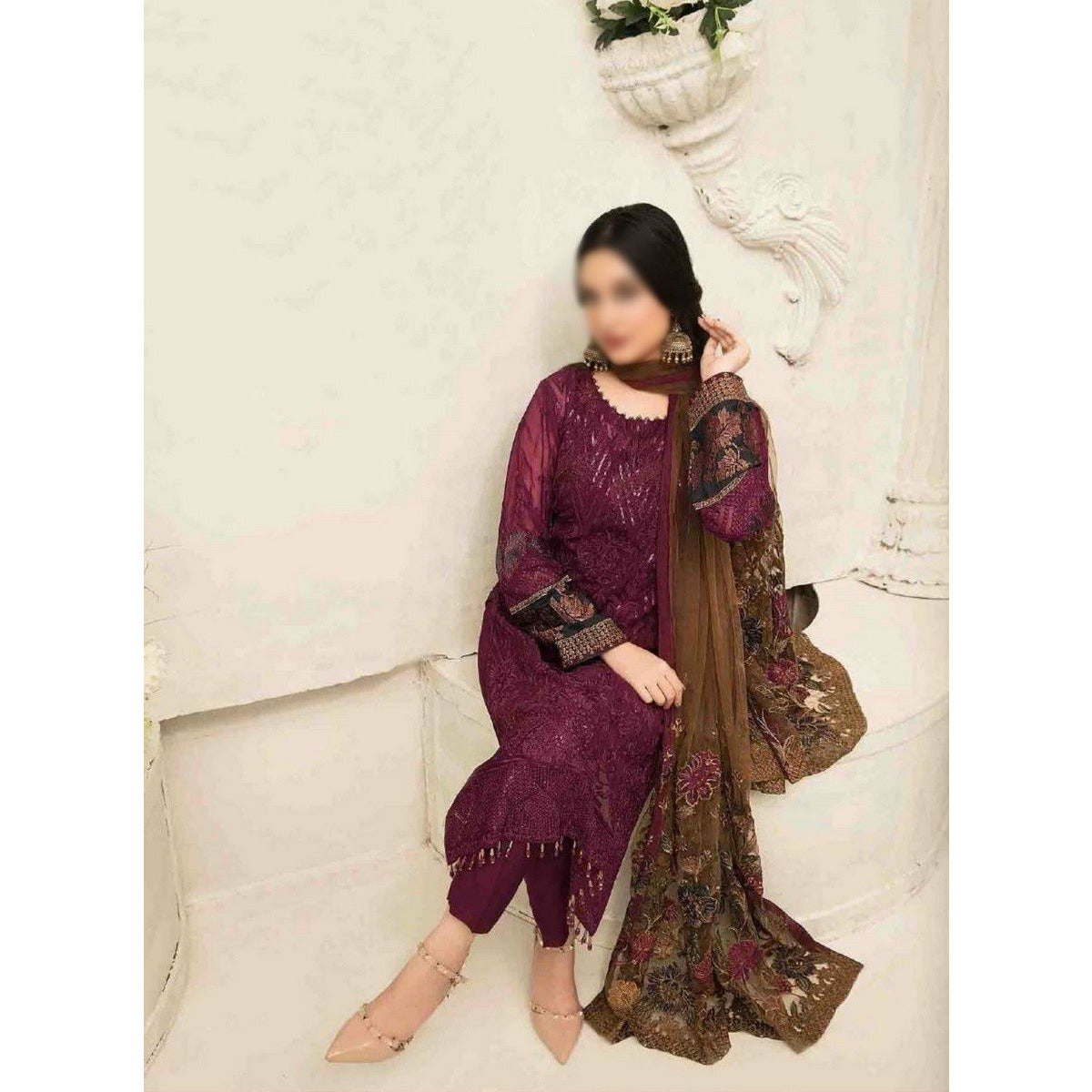 Purple crinkle dress