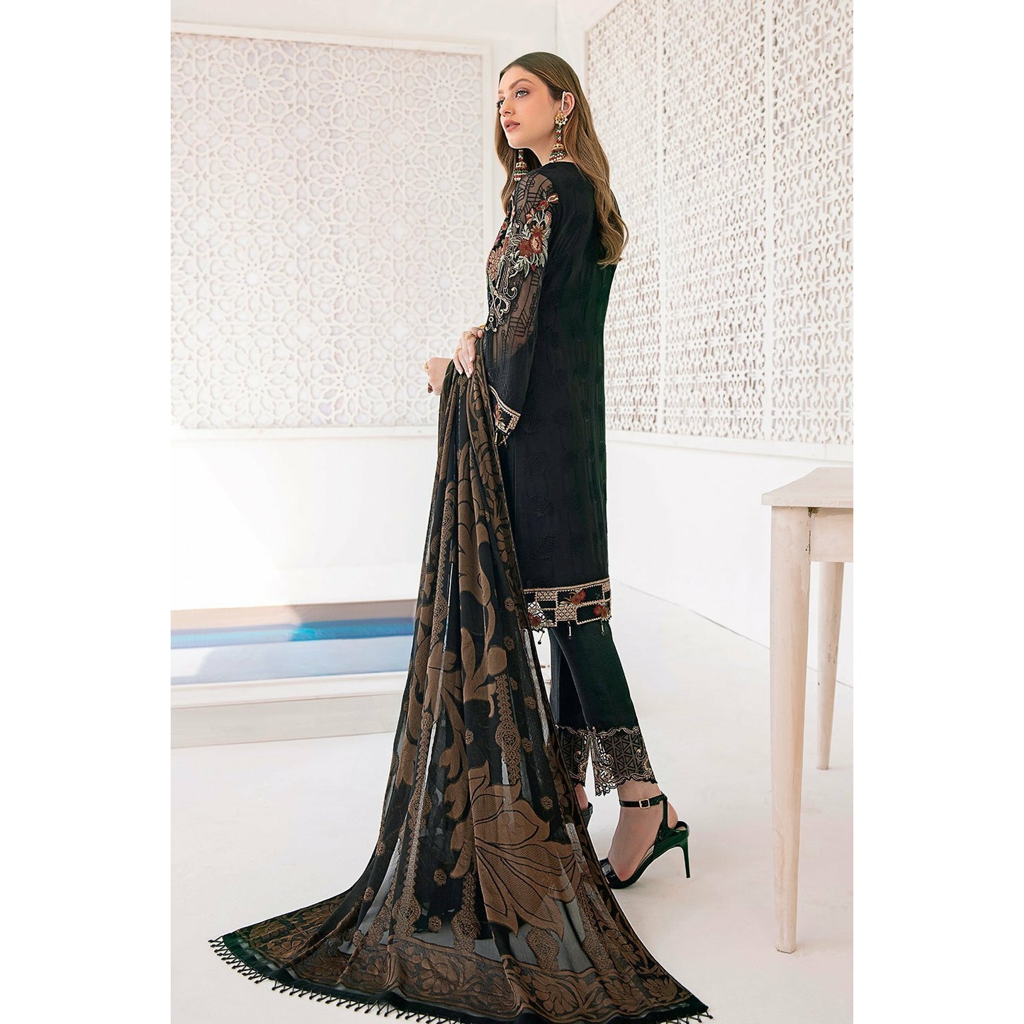 Black 3-PC Chiffon dress