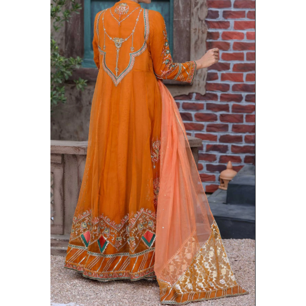 Mustard Embroidered Gown