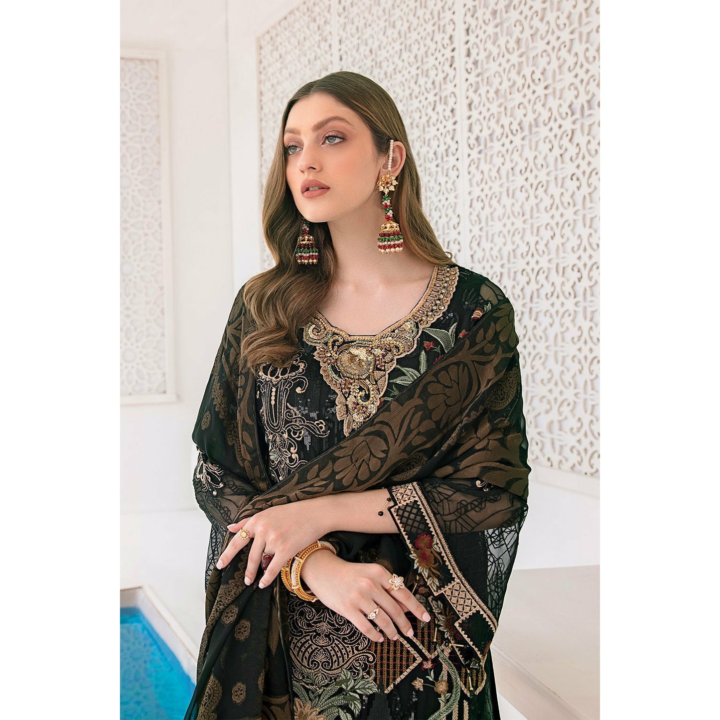 Black 3-PC Chiffon dress