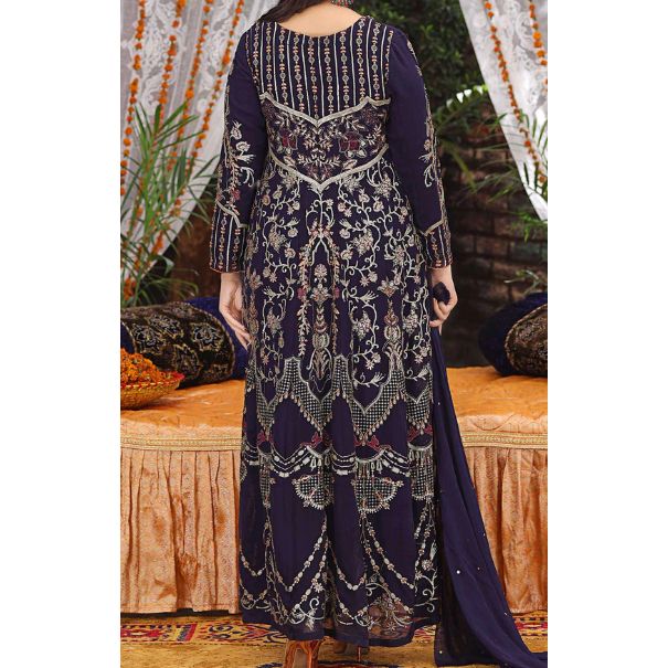 Navy Blue Flowy Gown