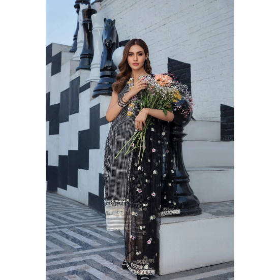 Black Khaadi Cotton 3-PC