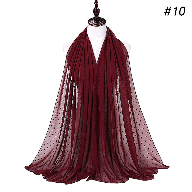 Pom Pom Bubble Chiffon Scarf
