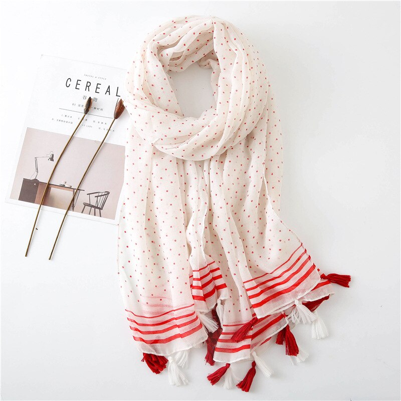 Cotton Bohemia Dot Print Scarf