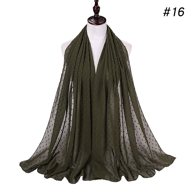 Pom Pom Bubble Chiffon Scarf