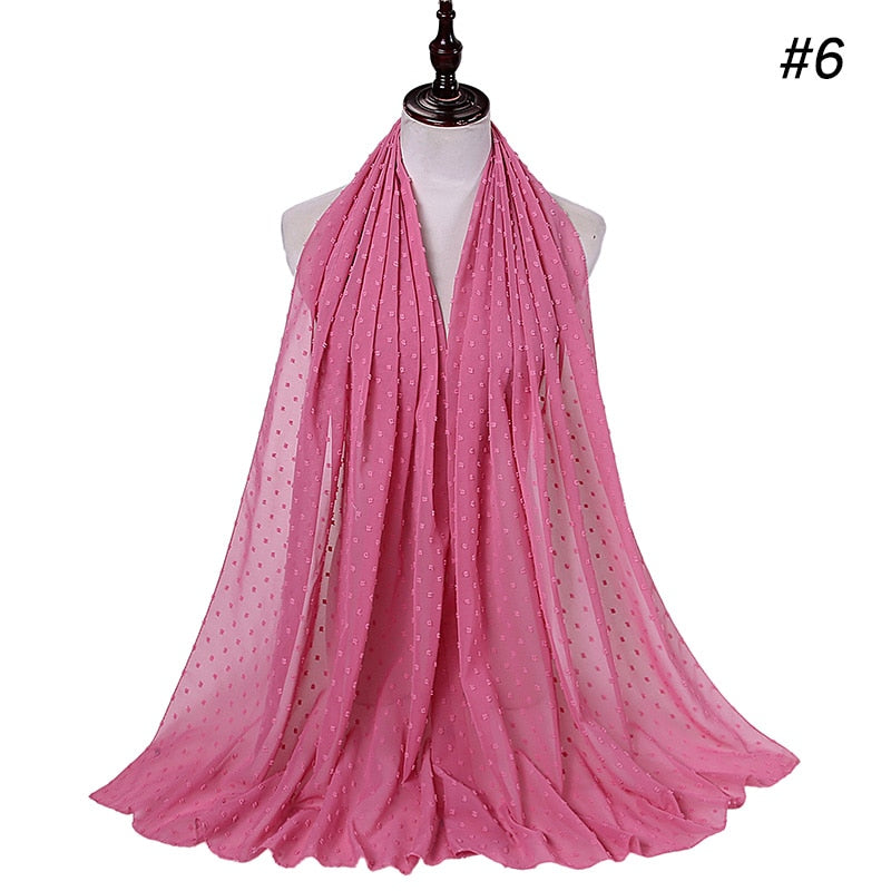 Pom Pom Bubble Chiffon Scarf