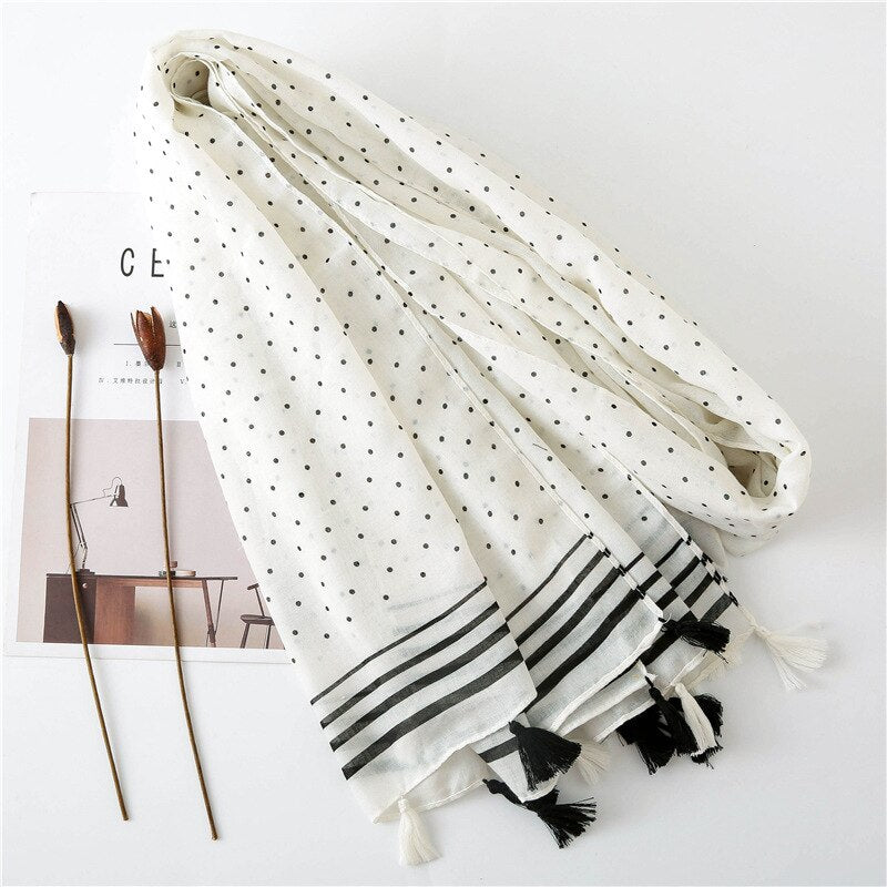 Cotton Bohemia Dot Print Scarf