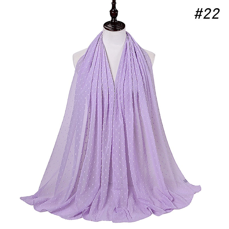Pom Pom Bubble Chiffon Scarf