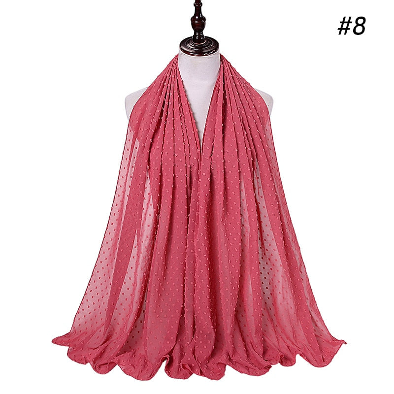 Pom Pom Bubble Chiffon Scarf