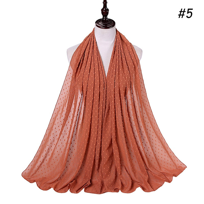 Pom Pom Bubble Chiffon Scarf