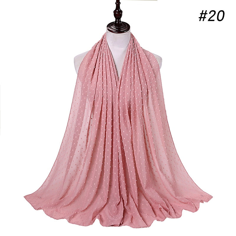 Pom Pom Bubble Chiffon Scarf