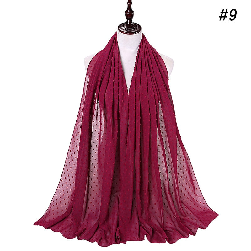 Pom Pom Bubble Chiffon Scarf