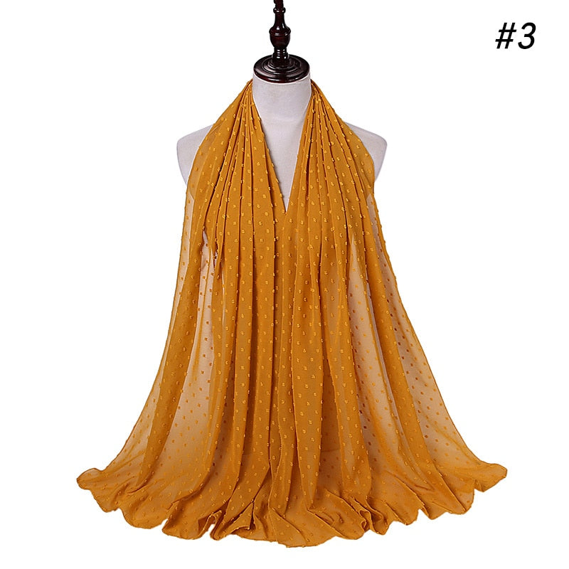 Pom Pom Bubble Chiffon Scarf