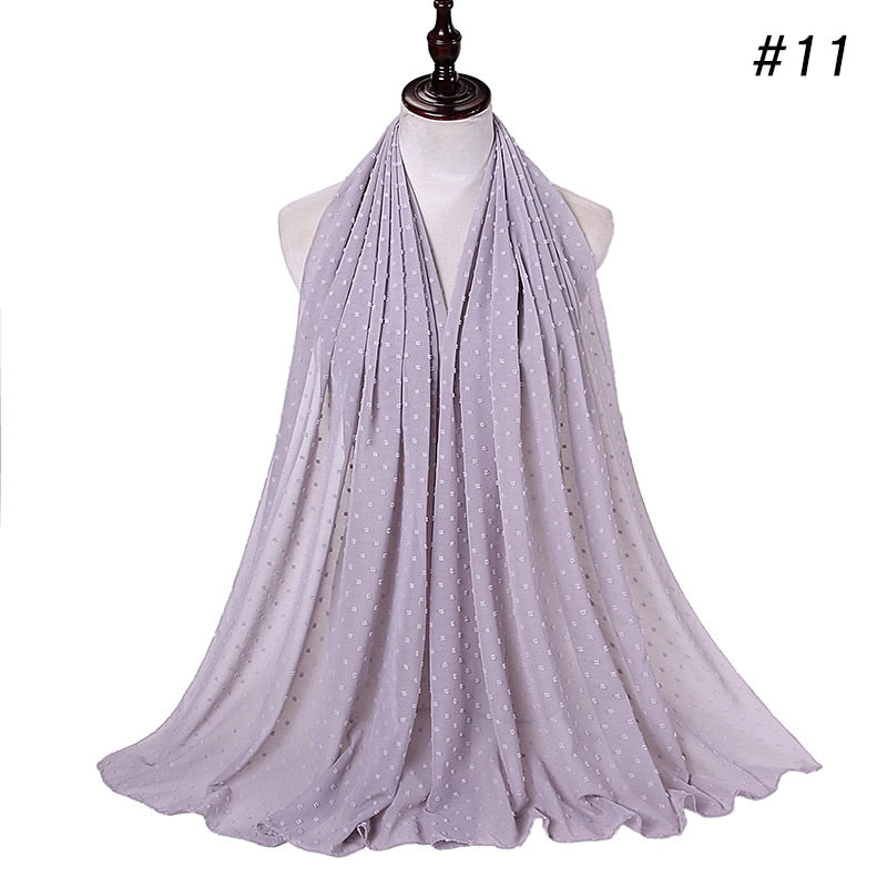 Pom Pom Bubble Chiffon Scarf