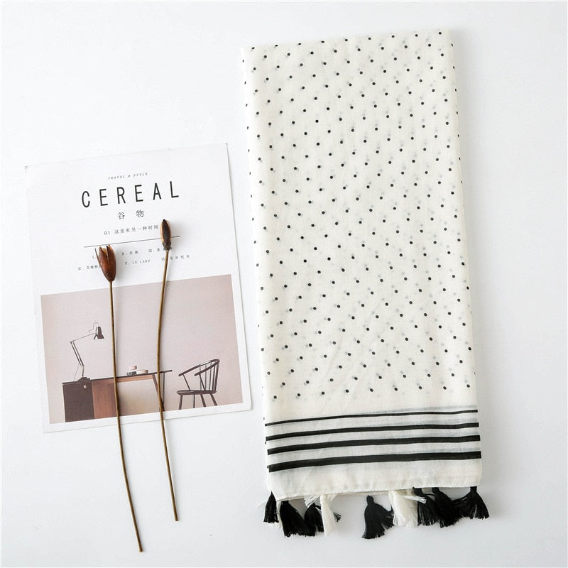 Cotton Bohemia Dot Print Scarf