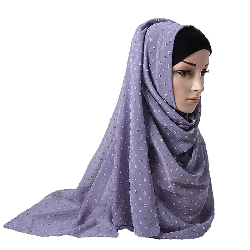 Pom Pom Bubble Chiffon Scarf