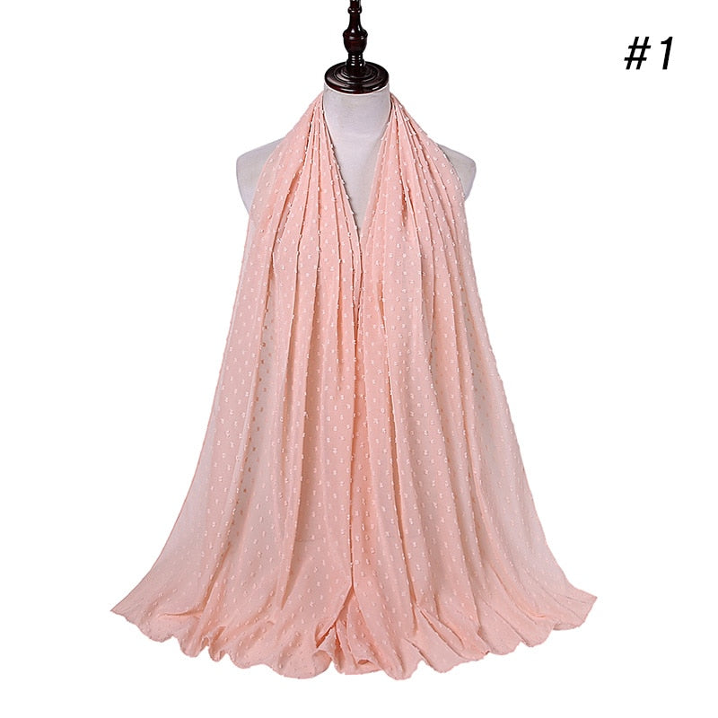 Pom Pom Bubble Chiffon Scarf