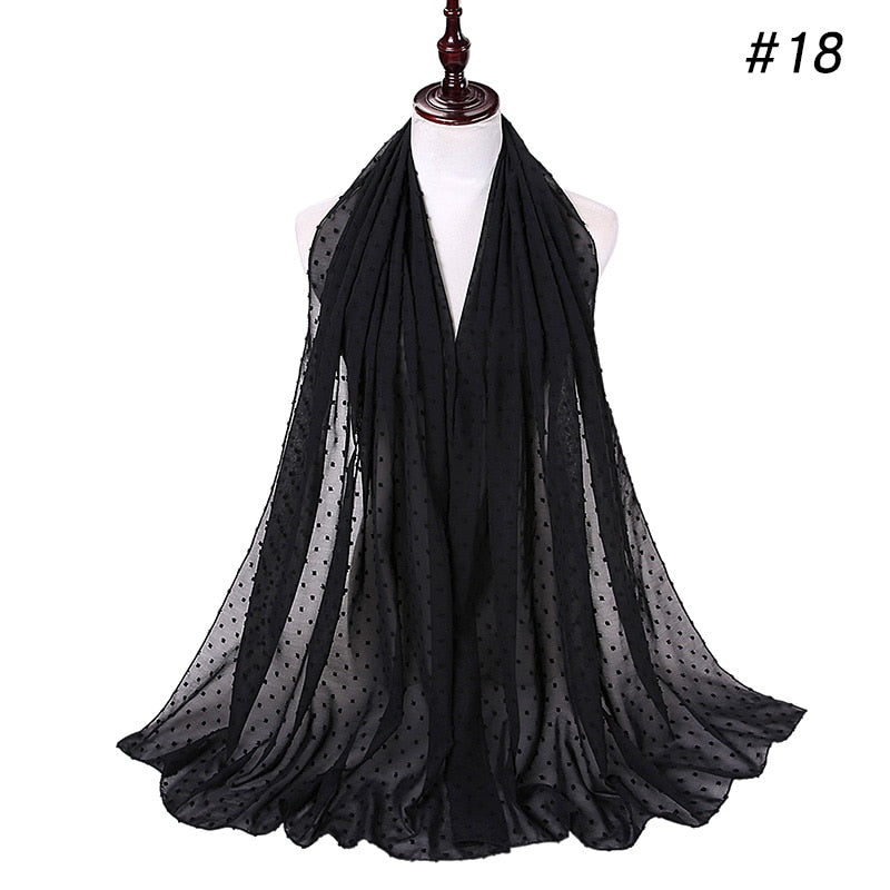 Pom Pom Bubble Chiffon Scarf