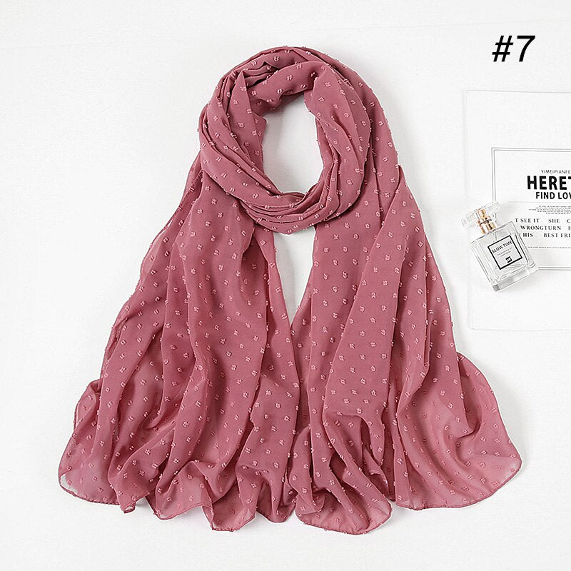 Pom Pom Bubble Chiffon Scarf