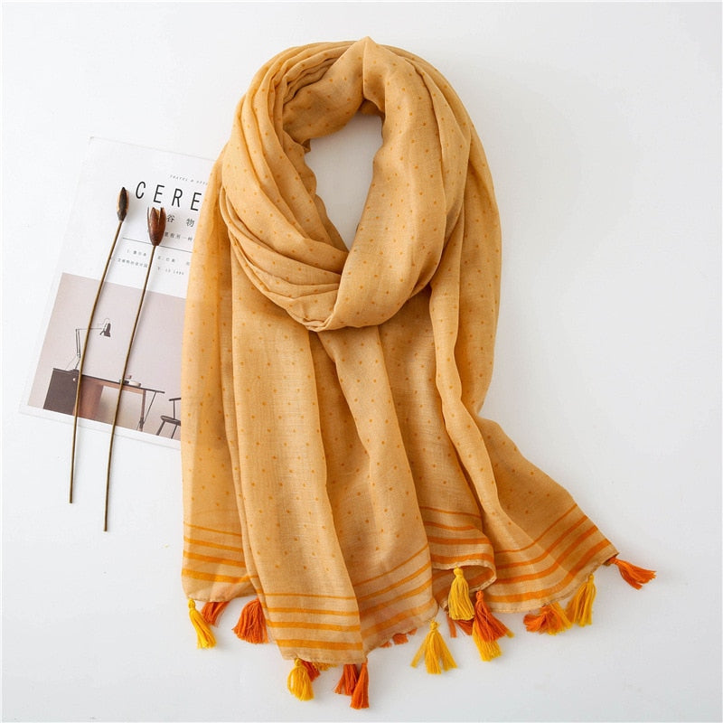 Cotton Bohemia Dot Print Scarf