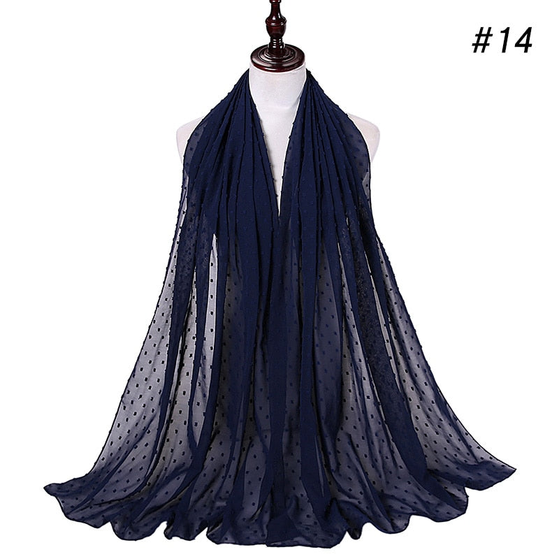 Pom Pom Bubble Chiffon Scarf