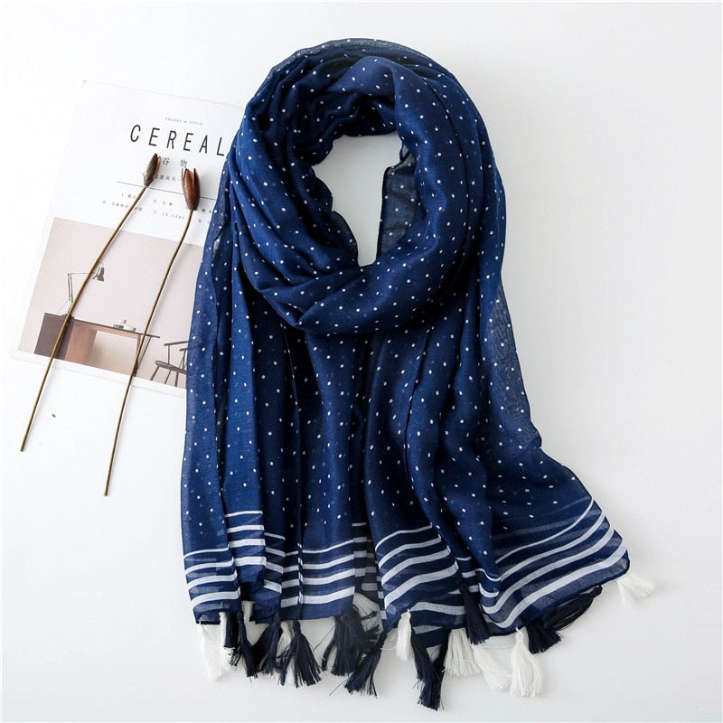 Cotton Bohemia Dot Print Scarf