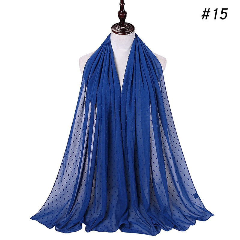 Pom Pom Bubble Chiffon Scarf
