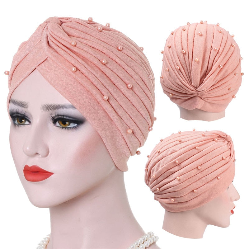 Cotton Pearl Hijab Caps