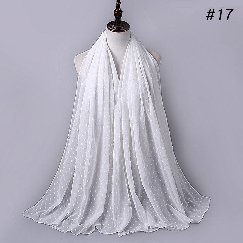 Pom Pom Bubble Chiffon Scarf
