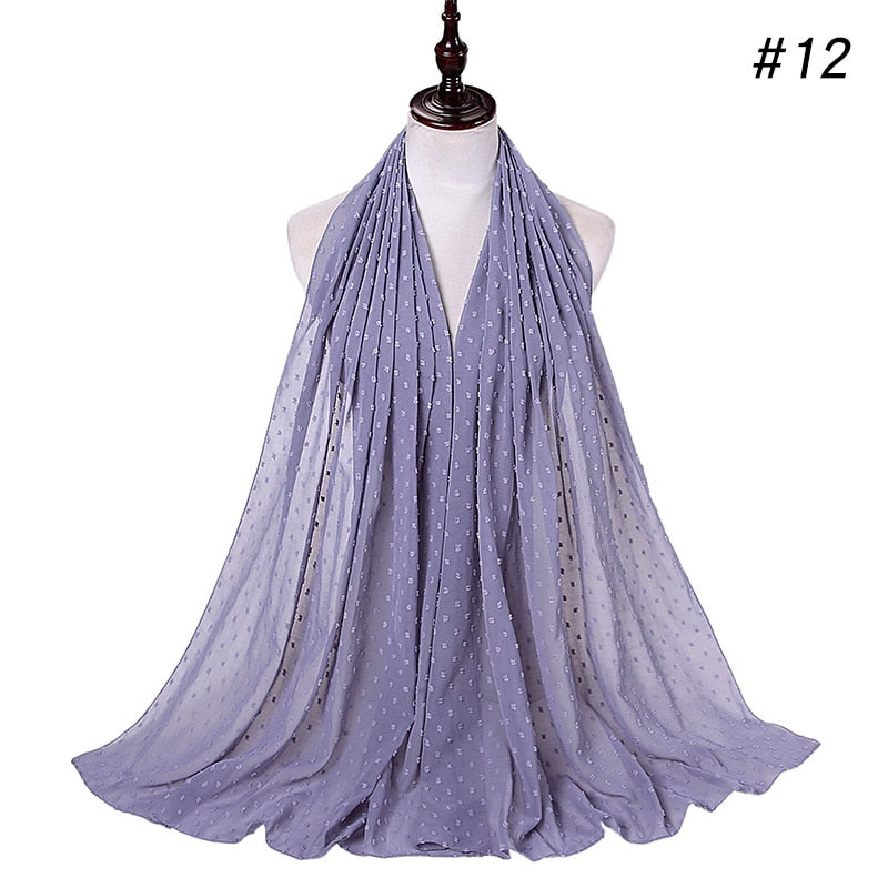 Pom Pom Bubble Chiffon Scarf