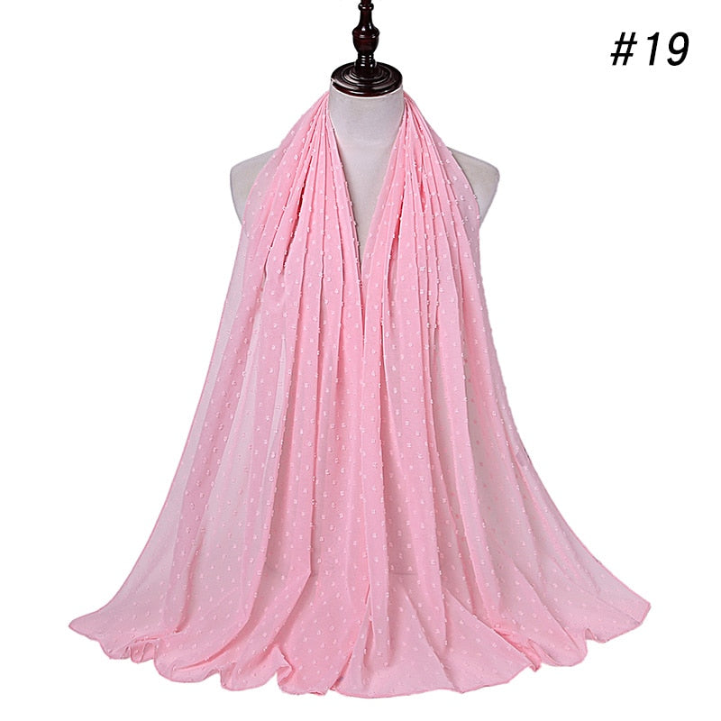 Pom Pom Bubble Chiffon Scarf