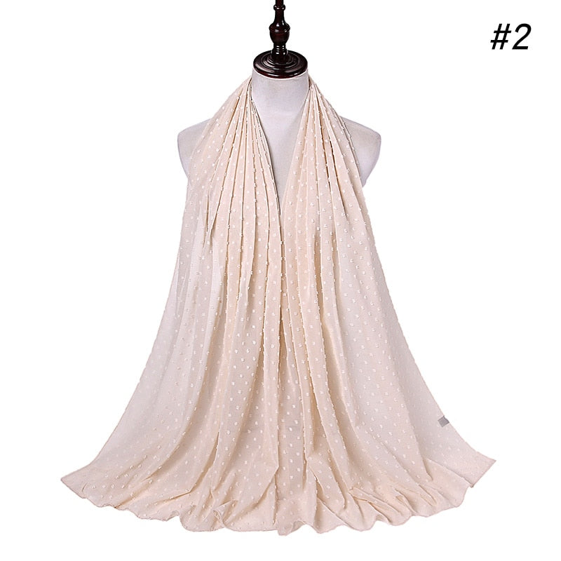 Pom Pom Bubble Chiffon Scarf
