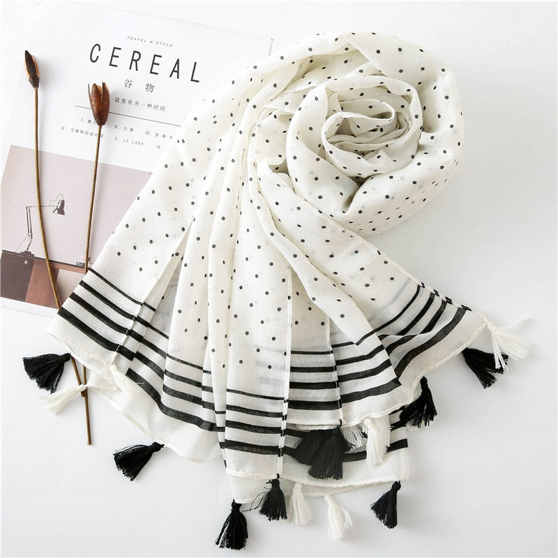 Cotton Bohemia Dot Print Scarf