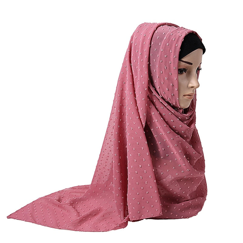 Pom Pom Bubble Chiffon Scarf