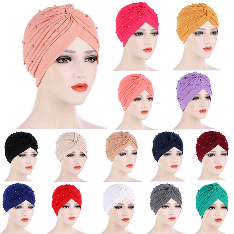 Cotton Pearl Hijab Caps