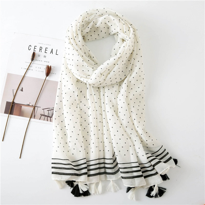 Cotton Bohemia Dot Print Scarf
