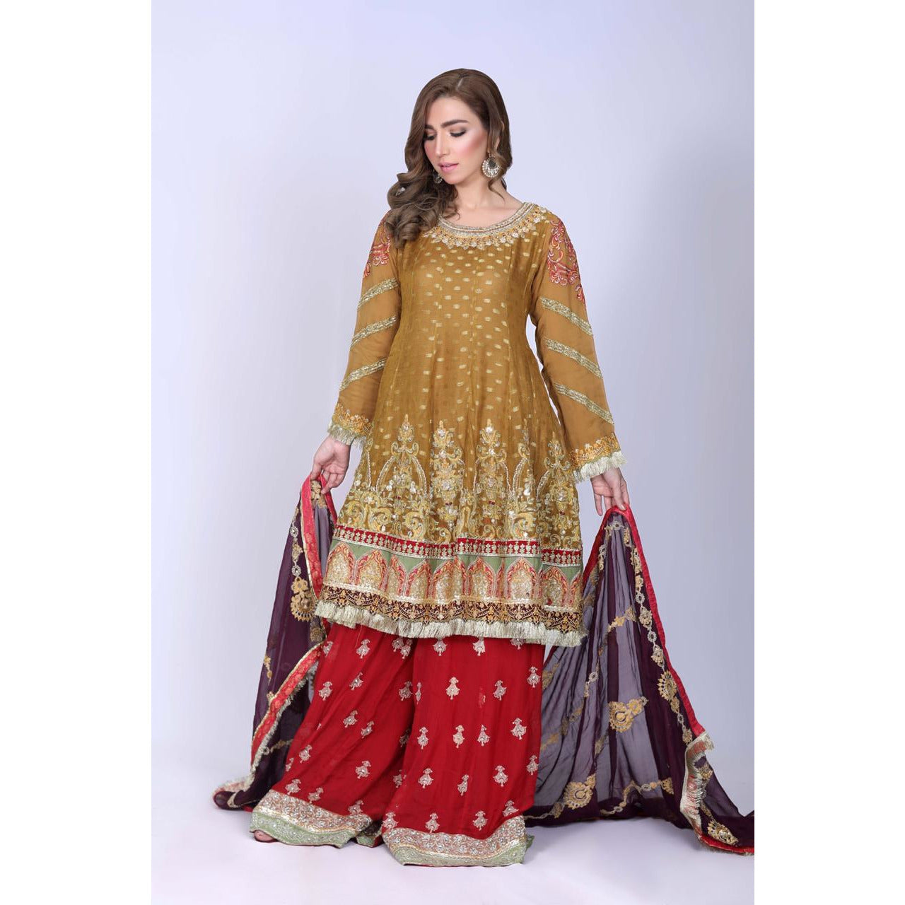 Gold and Red Dress - couturebyfarah