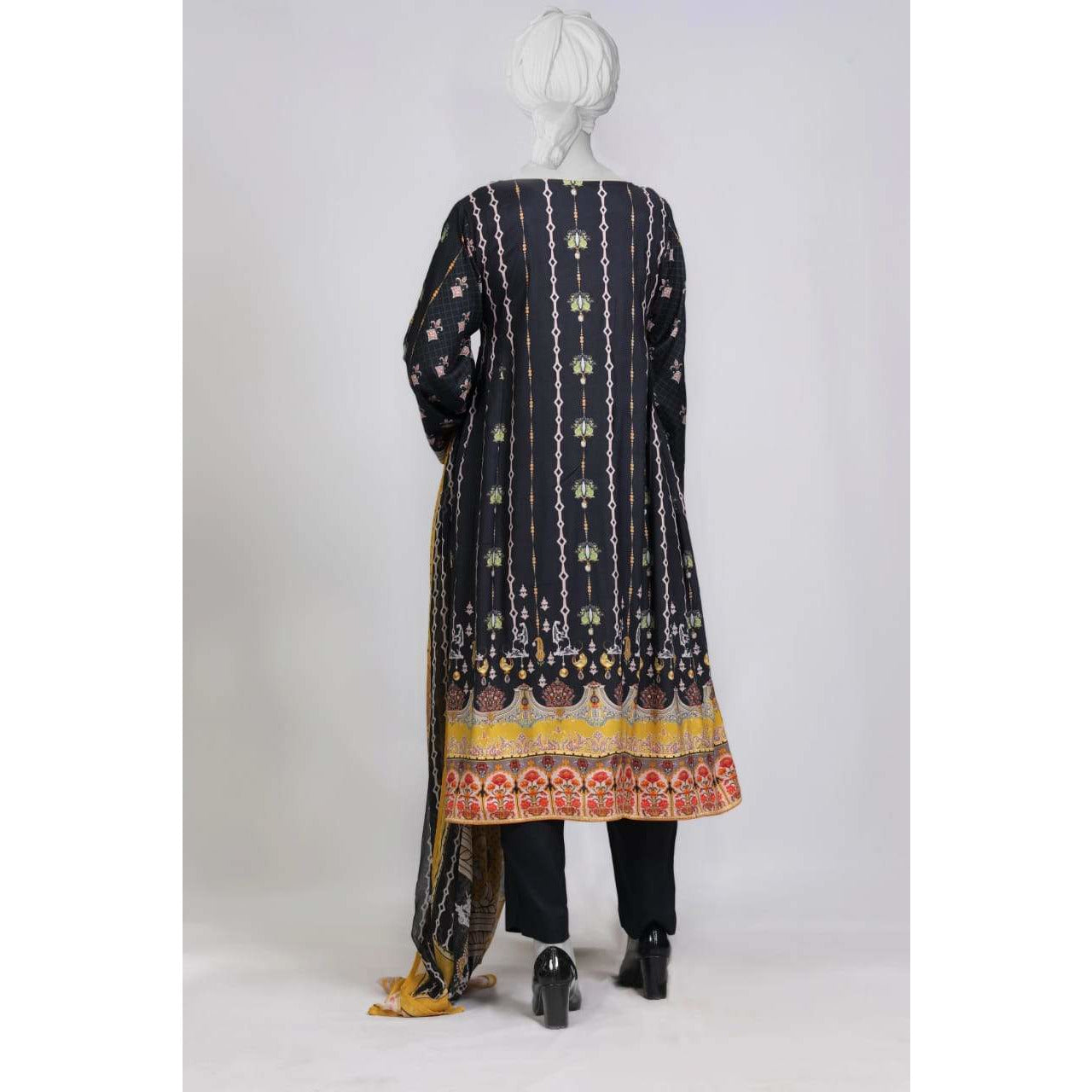 Midnight Black Long Frock - couturebyfarah