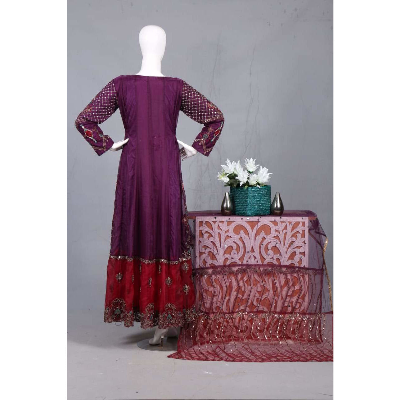 Purple Dress Finished with Sequins