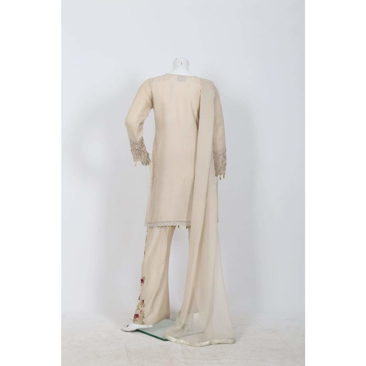 Embroidered Viscose and Lace Suit - couturebyfarah