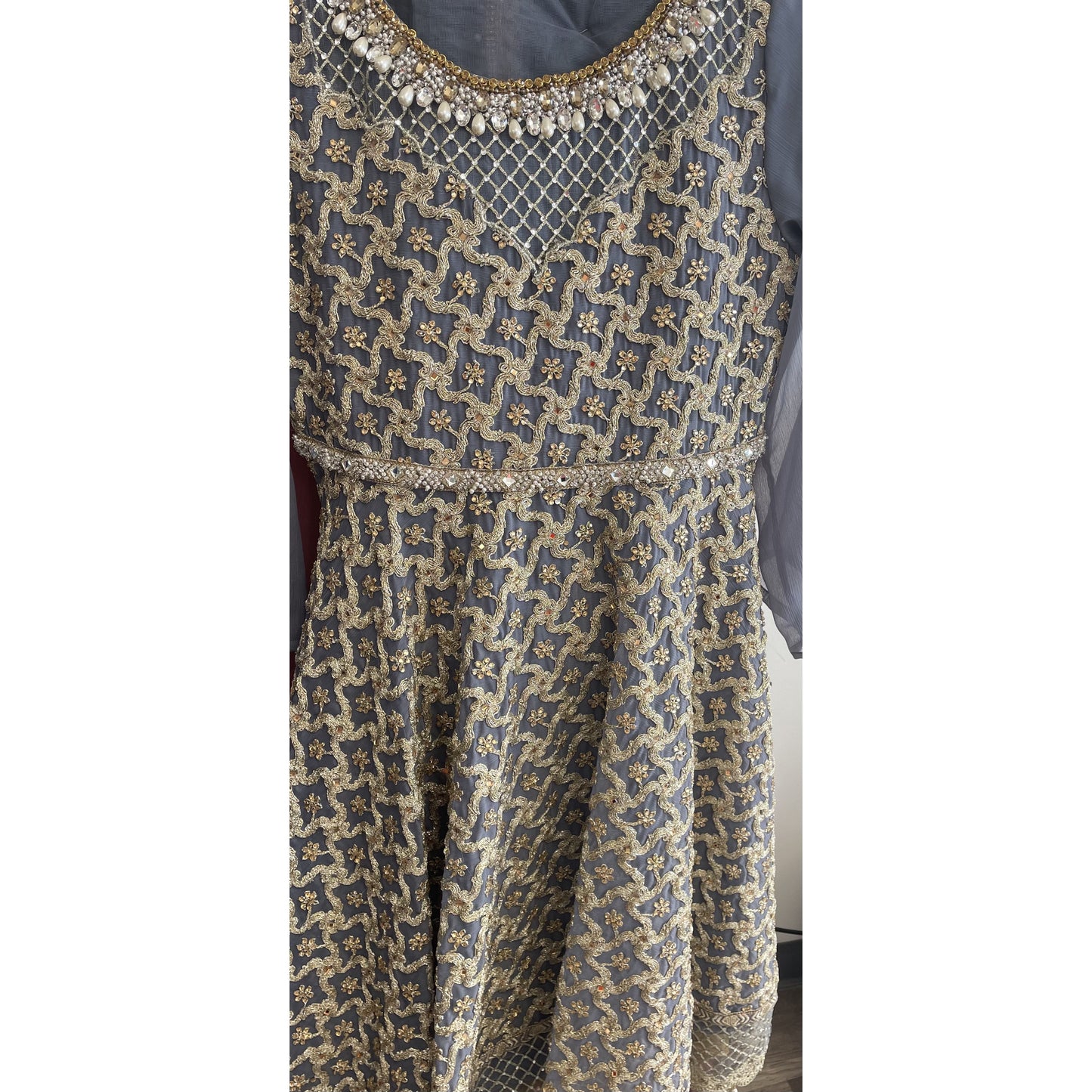 pink froke with golden embroidery - couturebyfarah