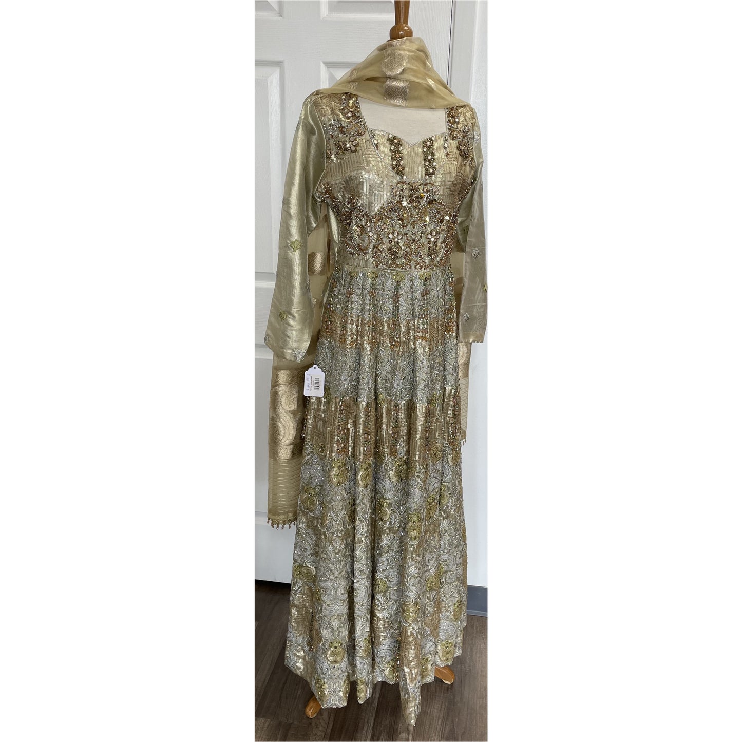 Light green and gold dress - couturebyfarah