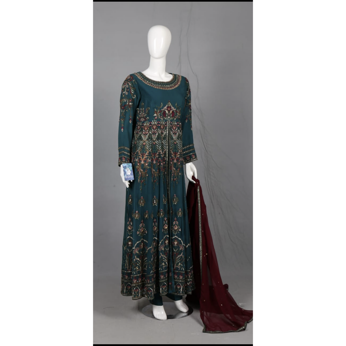 Green long dress - couturebyfarah