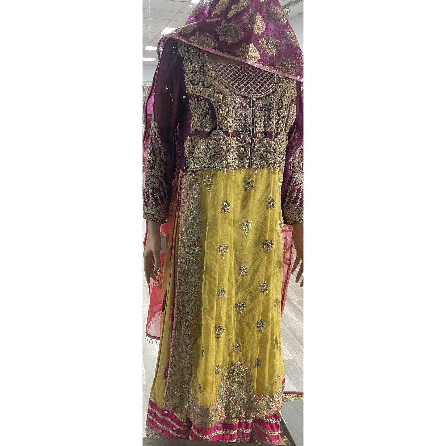 Purple and yellow dress - couturebyfarah