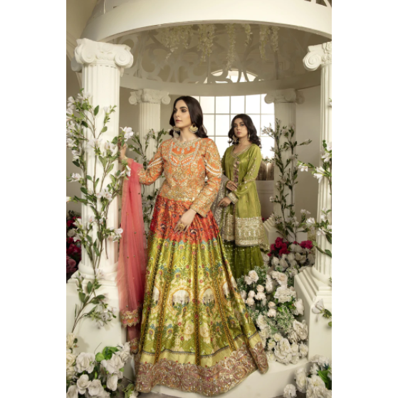 Fully Embroidered Chiffon Lehnga