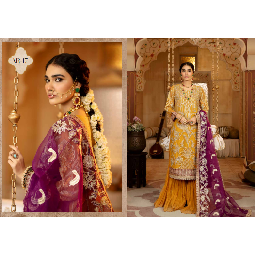 Organza Embroidered 3piece Suit