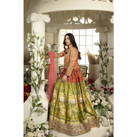 Fully Embroidered Chiffon Lehnga