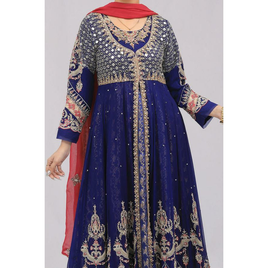 Royal blue flared gown