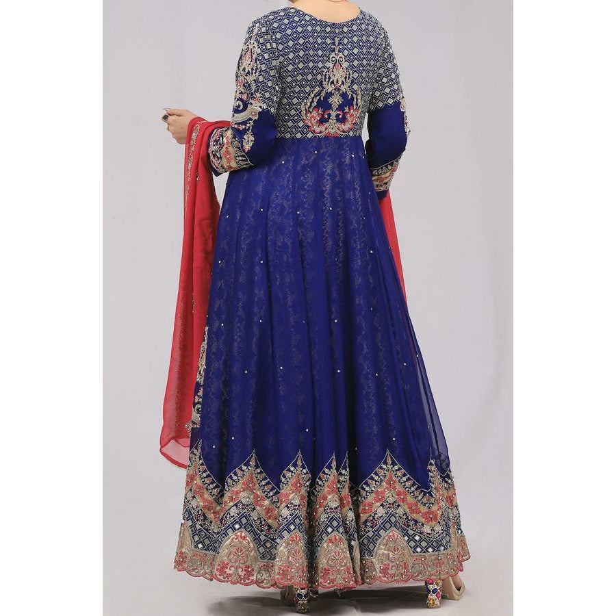 Royal blue flared gown